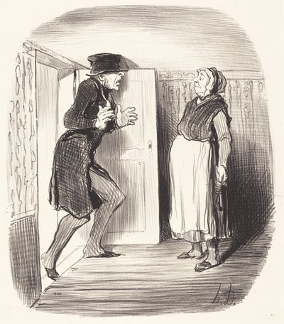 Epäkohta puolikerroksessa vierailemisesta ilman varovaisuutta... tekijältä Honoré Daumier