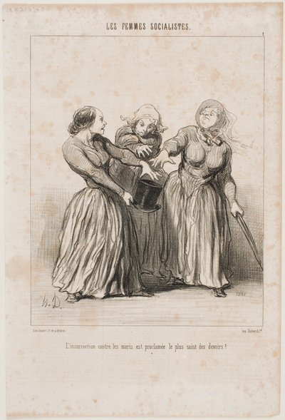 Kapina aviomiehiä vastaan julistetaan elämän ensimmäiseksi ja pyhimmäksi velvollisuudeksi! tekijältä Honoré Daumier