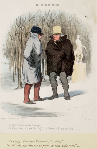 Onpa kylmä, Monsieur Galimard, onpa kylmä!... tekijältä Honoré Daumier