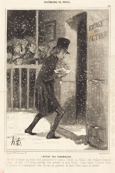Théâtre des Funambulesin näyttelijä tekijältä Honoré Daumier