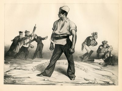 La Caricature (1830) Poliittinen, satiirinen mustavalkoinen tekijältä Honoré Daumier