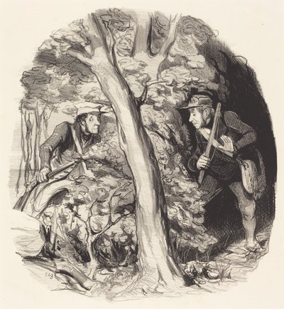 Kohtaaminen metsässä tekijältä Honoré Daumier