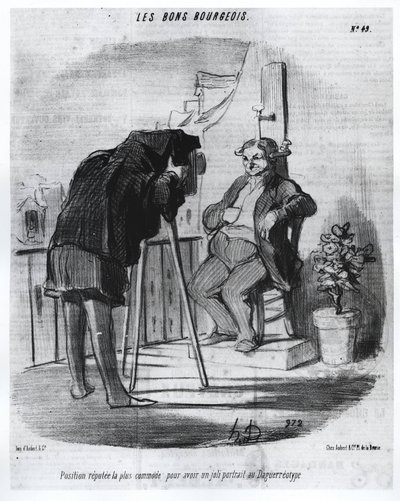 Les Bons Bourgeois - Kätevin paikka saada mukava muotokuva Daumierin karikatyyrinä dagerrotypiassa "" Charivarissa" 24.7.1847. tekijältä Honoré Daumier