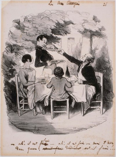 Kunnon porvarit: Ah! Se on tuore... Mutta ottakaa nyt, poika tekijältä Honoré Daumier