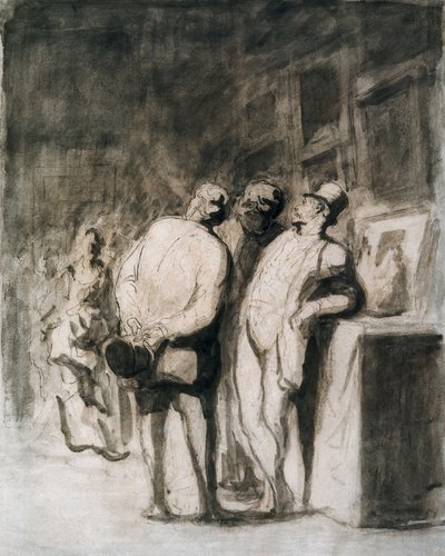 Kolme asiantuntijaa. Honore Daumierin (1808-1879) piirustus, ranskalainen taide, 1800-luvun realismi. Chicagon taideinstituutti (USA). tekijältä Honoré Daumier
