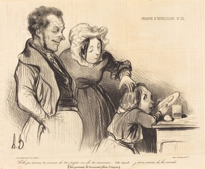 Lolo, kummasta pidät enemmän, isästäsi vai äidistäsi... tekijältä Honoré Daumier