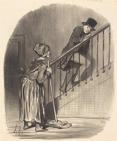 Onko vaimoni kotona tekijältä Honoré Daumier