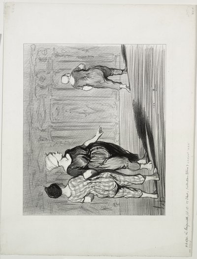 The Bathers, levy 15: Se on taas hän, kaunis muoti, rouva Coquardeau! tekijältä Honoré Daumier
