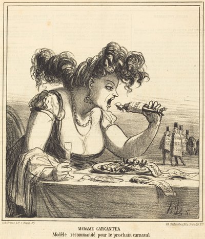 Rouva Gargantua tekijältä Honoré Daumier