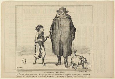 Herra Prudhomme, hyväntekijä, numero 291 Le Charivarin sarjasta "Actualités" tekijältä Honoré Daumier
