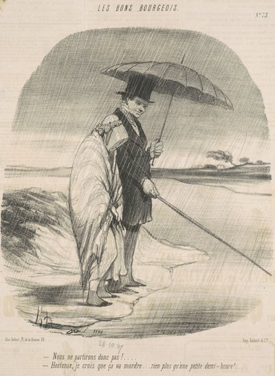 Emmekö siis lähdekään! - Hortense, luulen, että ne kohta nappaavat ... Vain vielä pieni puoli tuntia! tekijältä Honoré Daumier