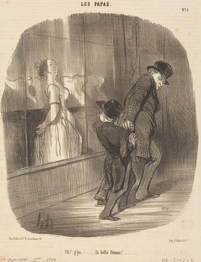 Voi! Isä... mikä kaunis nainen! tekijältä Honoré Daumier