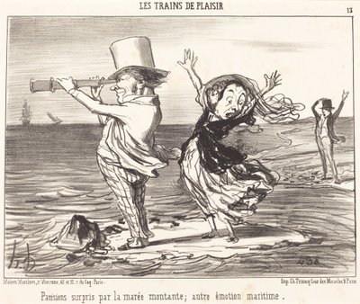 Vuoroveden yllättämät pariisilaiset... tekijältä Honoré Daumier