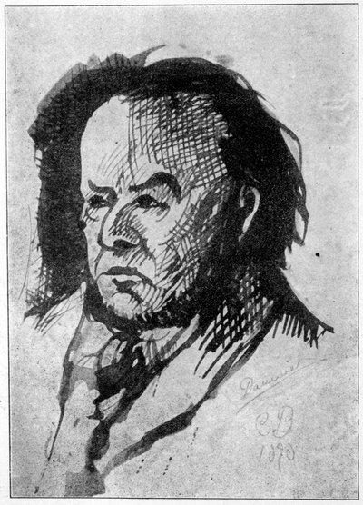 Charles Baudelairen muotokuva Daumierista vuonna 1890: Charles Baudelairen nimikirjoitus - Paris, Auguste Blaizot tekijältä Honoré Daumier