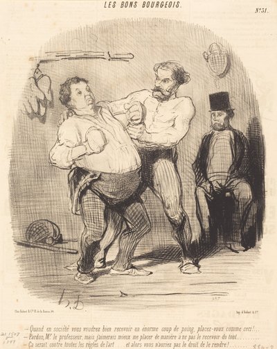 Kun seurassa suostutte ottamaan vastaan... iskun... tekijältä Honoré Daumier