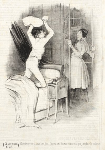 Théâtre du Vaudeville - Keskiyön jälkeen tekijältä Honoré Daumier