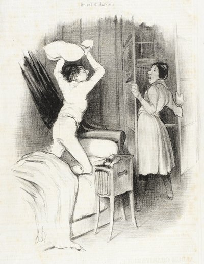 Théâtre du Vaudeville - Keskiyön jälkeen tekijältä Honoré Daumier