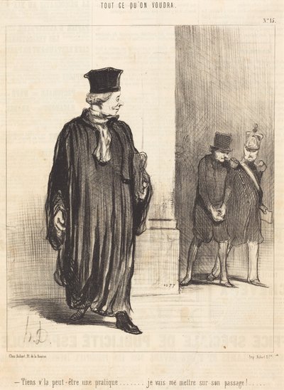 Katso, tuossa saattaa olla asiakas tekijältä Honoré Daumier