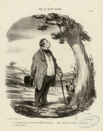 Mitä vain halutaan, nro 35: Juuri siihenhän kaiversin rakkausmonogrammini... tekijältä Honoré Daumier