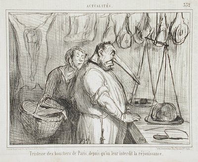Pariisin teurastajien surumielisyys... tekijältä Honoré Daumier