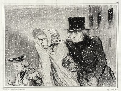 Sinä ärsytät minua, vaimoni! ... jo tunnin ajan ... tekijältä Honoré Daumier