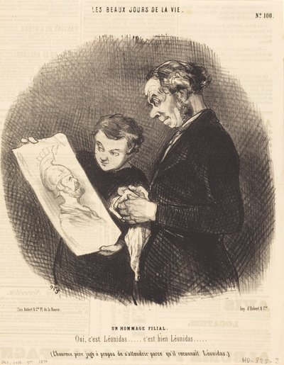Lapsen osoittama kunnianosoitus tekijältä Honoré Daumier