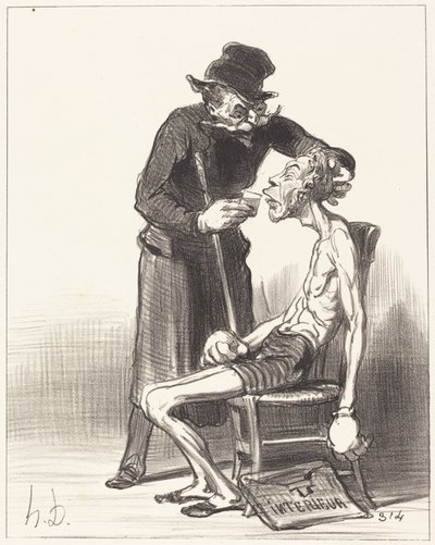Epäonninen painija tekijältä Honoré Daumier
