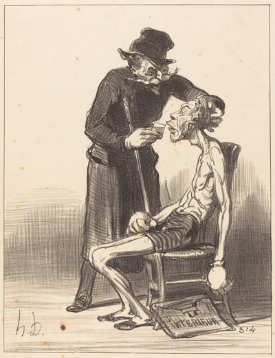 Epäonninen painija tekijältä Honoré Daumier