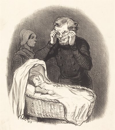 Onnellinen isä tekijältä Honoré Daumier