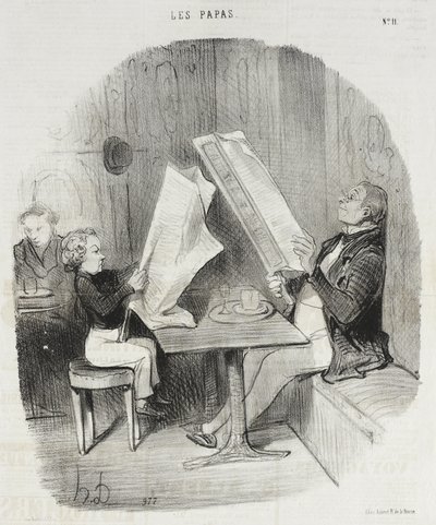 Lapsi, joka huvittelee vähällä. Le Constitutionnel riittää hänelle koko illaksi tekijältä Honoré Daumier
