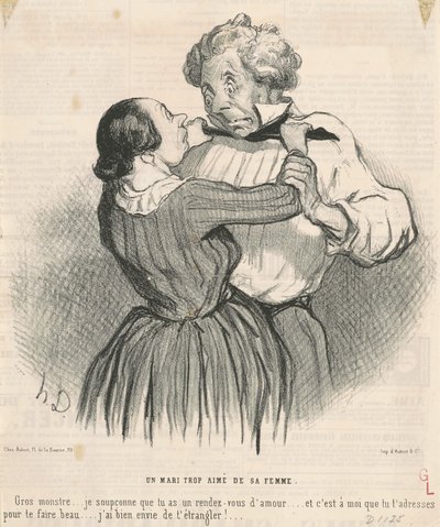 Mies, jota vaimonsa myös rakastaa tekijältä Honoré Daumier