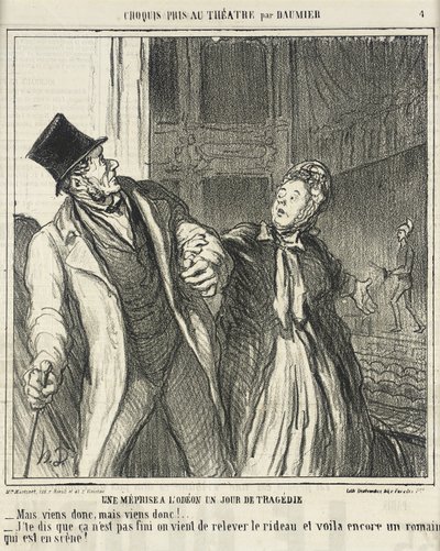 Väärinkäsitys Odéonissa... tekijältä Honoré Daumier