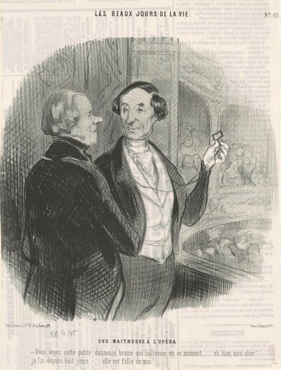 Rakastajatar oopperassa tekijältä Honoré Daumier