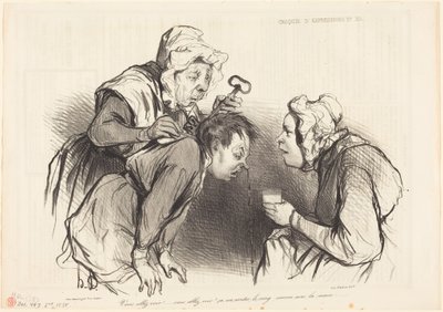 Katsokaa vain!... Se pysäyttää verenvuodon... tekijältä Honoré Daumier