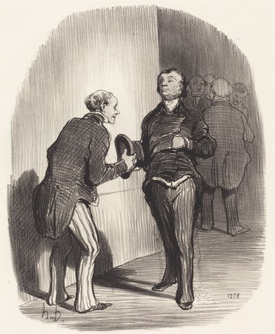 Näkymä ministeriön etuhuoneesta... tekijältä Honoré Daumier