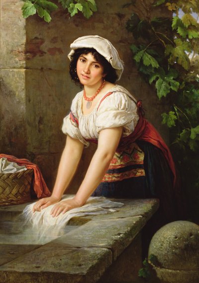 Pesu kaivolla, 1896 tekijältä Horace Henry Cauty