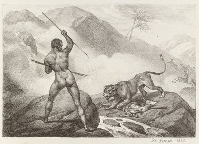Afrikkalainen metsästäjä tekijältä Emile Jean Horace Vernet