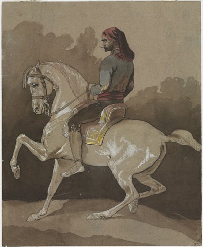 Arab hevosen selässä tekijältä Emile Jean Horace Vernet