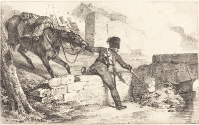 Tykismies sytyttää miinan tekijältä Emile Jean Horace Vernet