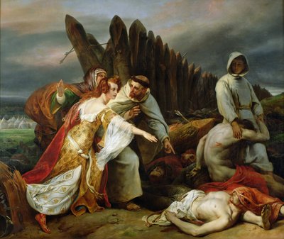 Edith Löytää Haroldin ruumiin, 1828. tekijältä Emile Jean Horace Vernet