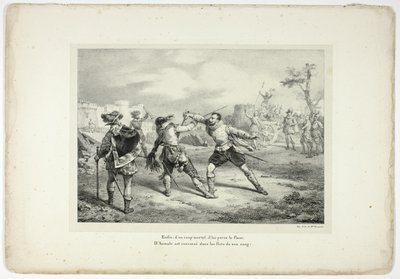 Lopulta, yhdellä kohtalokkaalla iskulla, hän lävisti hänen kylkensä... tekijältä Horace Vernet