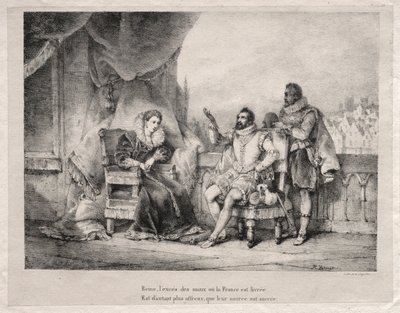 Marie de Medici ja ranskalainen Henrik IV. tekijältä Emile Jean Horace Vernet