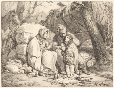 Sotilaan perhe leiriytyi tekijältä Emile Jean Horace Vernet