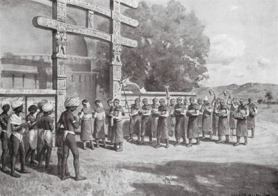Ulkomaalaiset Sanchissa uhriensa kanssa, eKr. 145 (litografia) tekijältä Horace van Ruith
