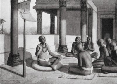 Sankaracharya puhuu yhdestä Jumalasta, 815 jKr. (litografia) tekijältä Horace van Ruith