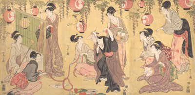 Parodia Yuranosukesta Pleasure Quartersissa, n. 1797. tekijältä Hosoda Eishi