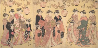 Yoshiwara-paraati syksyllä, n. 1793. tekijältä Hosoda Eishi