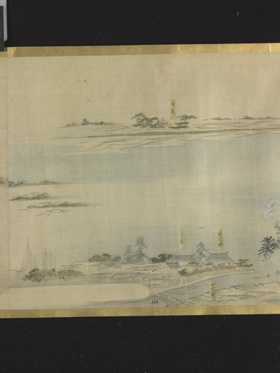 Três Deuses da Boa Sorte em um Passeio de Prazer (tinta e cores claras sobre papel) finlandês tekijältä Hosoda Eishi