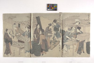Triptyykki (muste paperille) tekijältä Hosoda Eishi