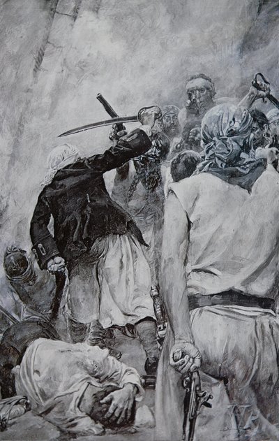 Merirosvotaistelu (litho) tekijältä Howard (after) Pyle